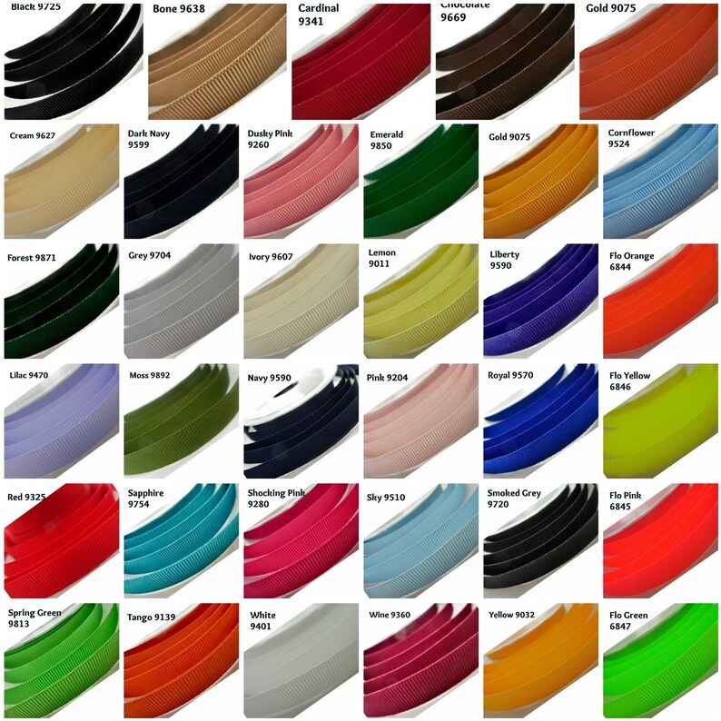 1/"inch 25mm 3 Metres Grosgrain Daisy Flower Print Ribbon 5 Colours