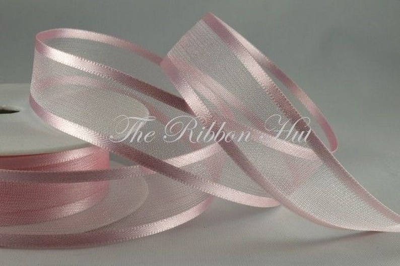 3 mètres ruban de satin bord Organza 15MM choisir couleur