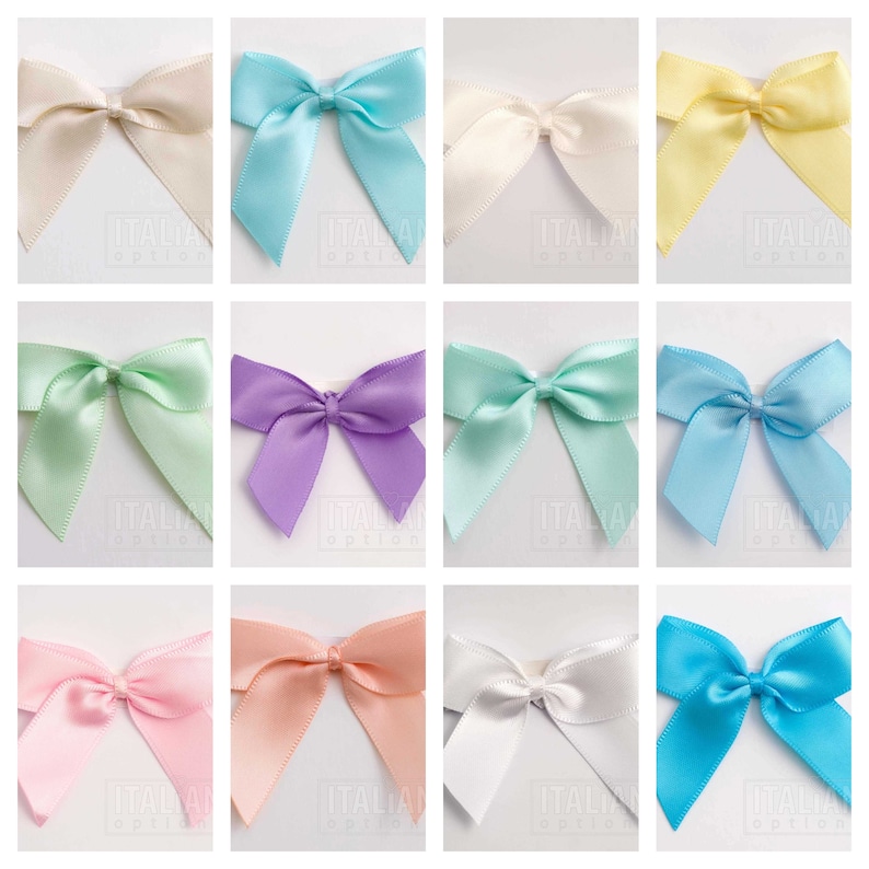 5cm Satin Bows Self Adhesive Cream