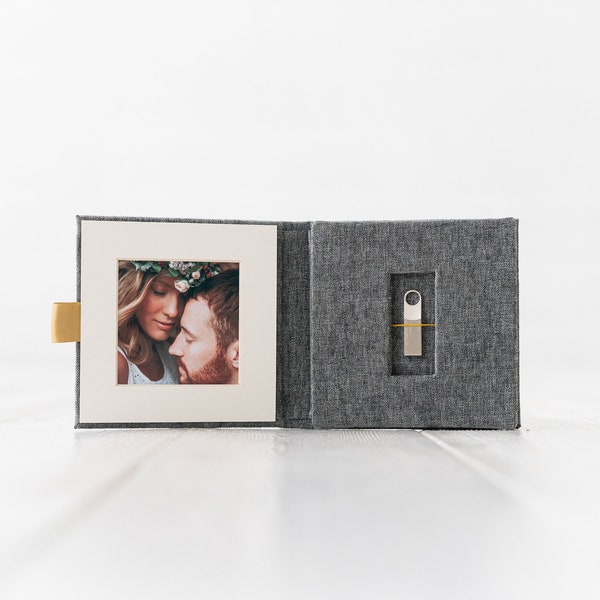 Boîte USB avec fermeture magnétique - Emballage USB - Emballage pour photographie de mariage - Cadeau de mariage