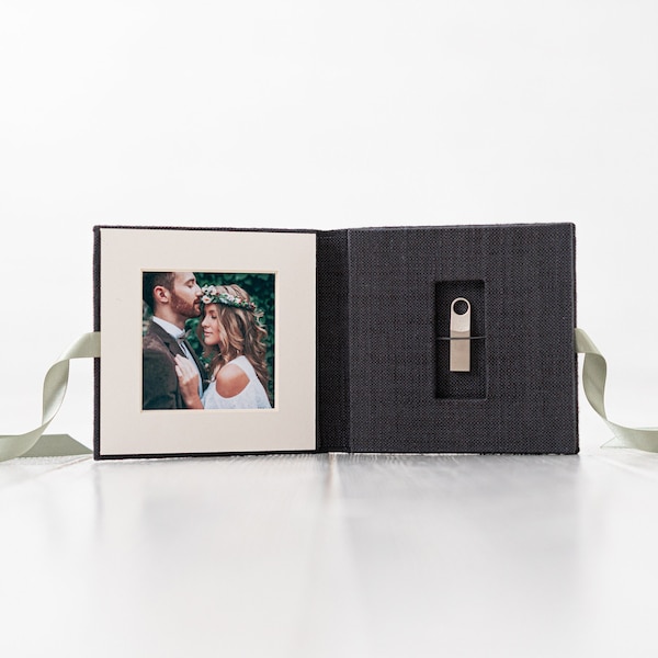 Boîte USB pour photographes - Étui USB - Emballage USB - Emballage de clé USB - Emballage de photographie de mariage - Pochette USB