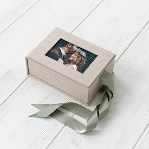 Linen 4x6 photo box, Presentation box, Proof Box