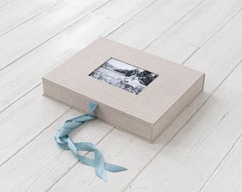 Wedding memory box, 11x14 linen photo box, Presentation box, Proof Box, Keepsake box