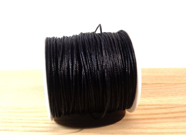 9 Meters Macrame Cord Braided Cord 1mm Cotton Thread making Bracelets Black