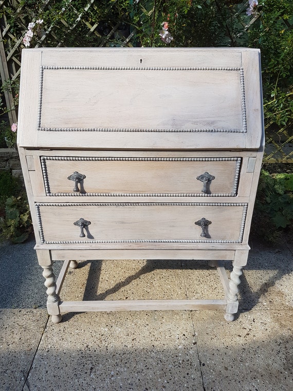 Sold Out This Item Is Sols Vintage Limed Oak Writing Etsy