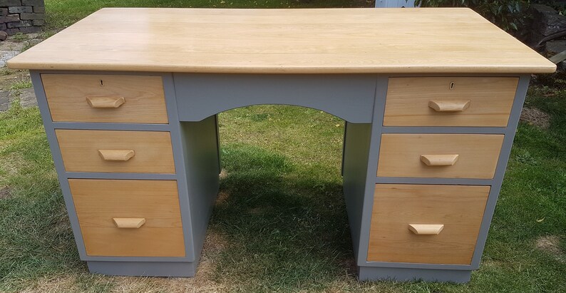 Vintage Retro Birch Writing Desk Vintage Bureau Wooden Etsy