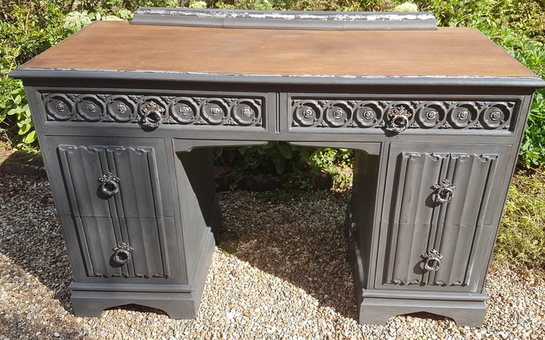 Sold Out Vintage Oak Writing Desk Upcycled Painted Furniture