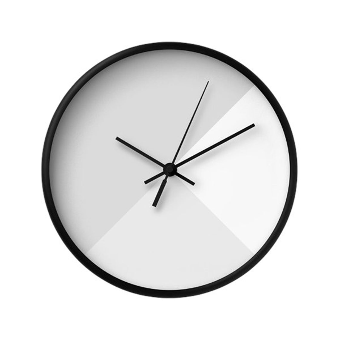 Geometric Wall Clock Charcoal Block Color Grey Gray Etsy