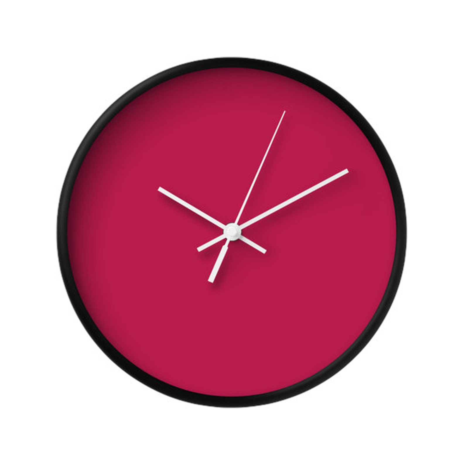 Solid Color Wall Clock. Pink Block Minimal One Color Etsy