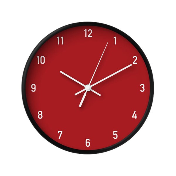 Red Wall Clock Etsy