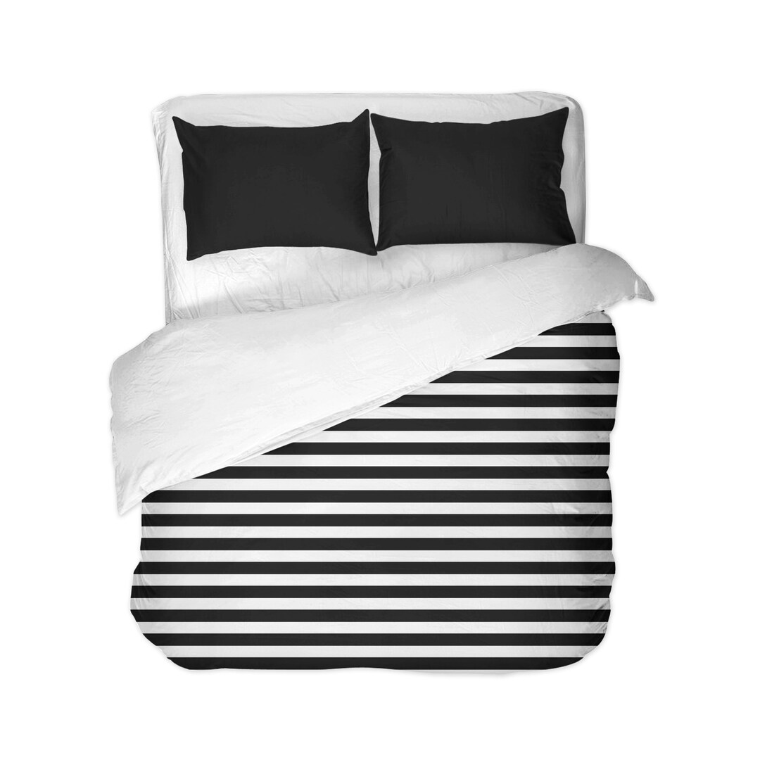 Black and White Striped Duvet Cover / Comforter / Pillow Etsy