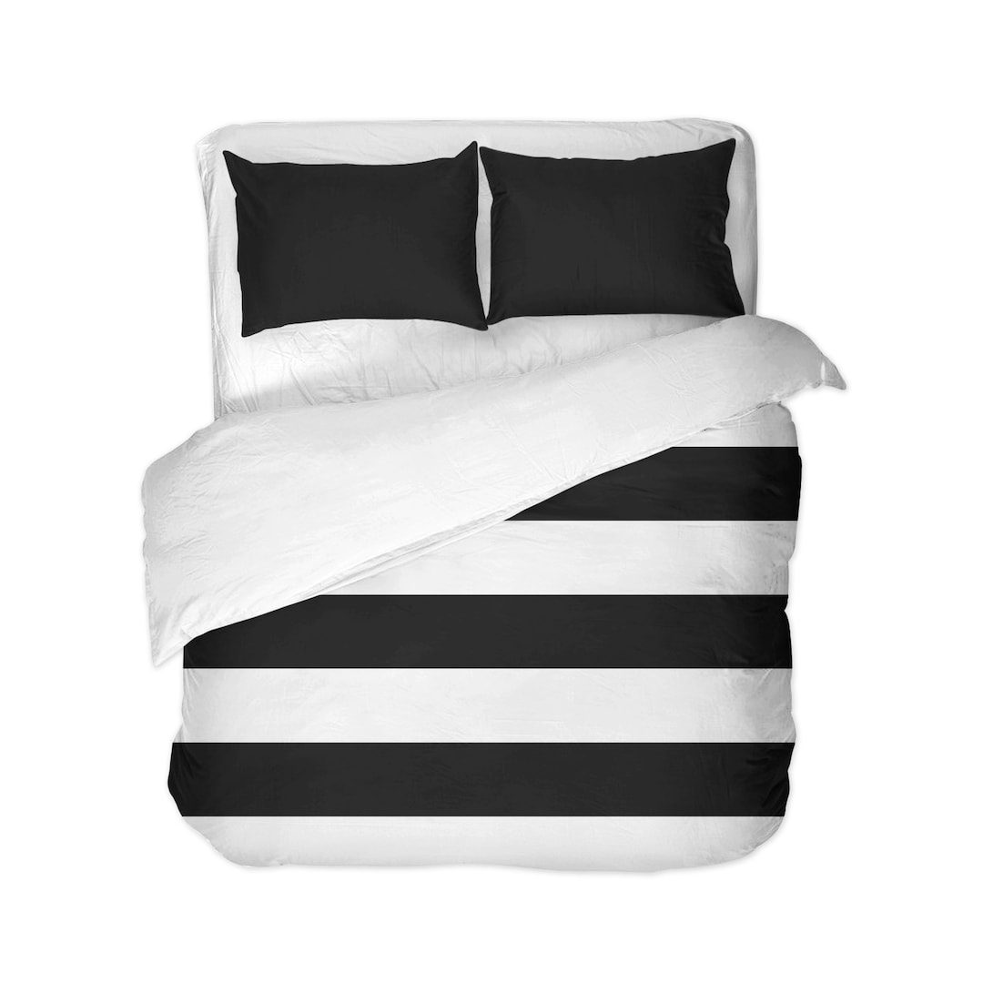 Black and White Striped Duvet Cover / Comforter / Pillow Etsy