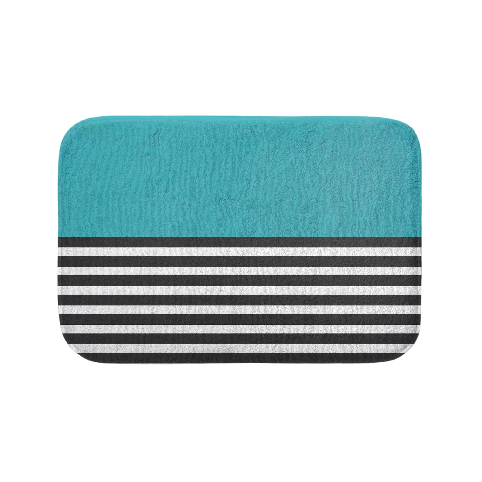 Half Striped Bath Mat Bathroom Mats Blue Striped Lines Etsy UK