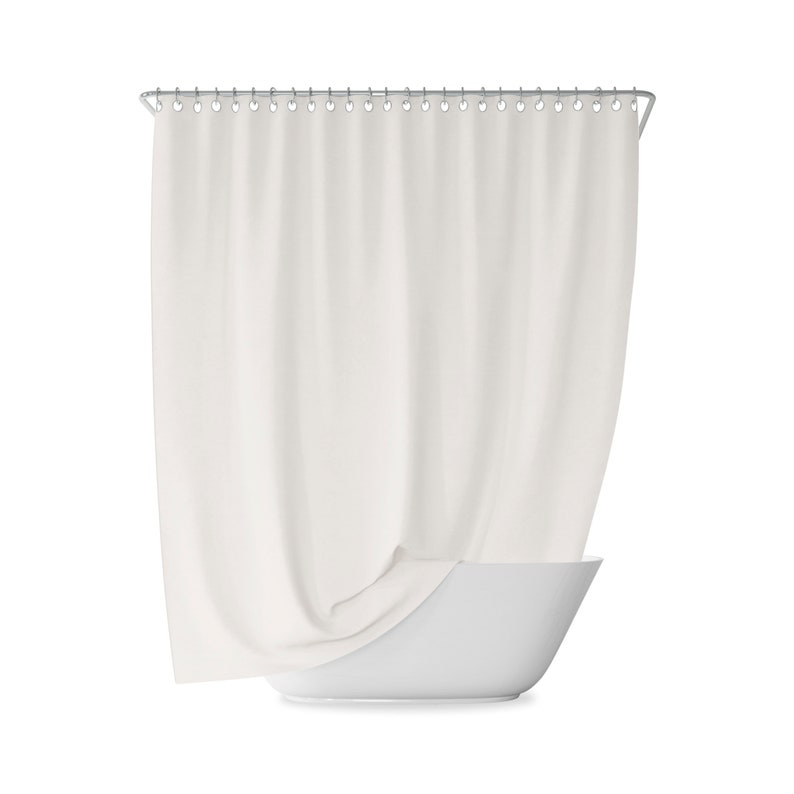 Solid Color Shower Curtain Bathroom Curtains Beige White Etsy