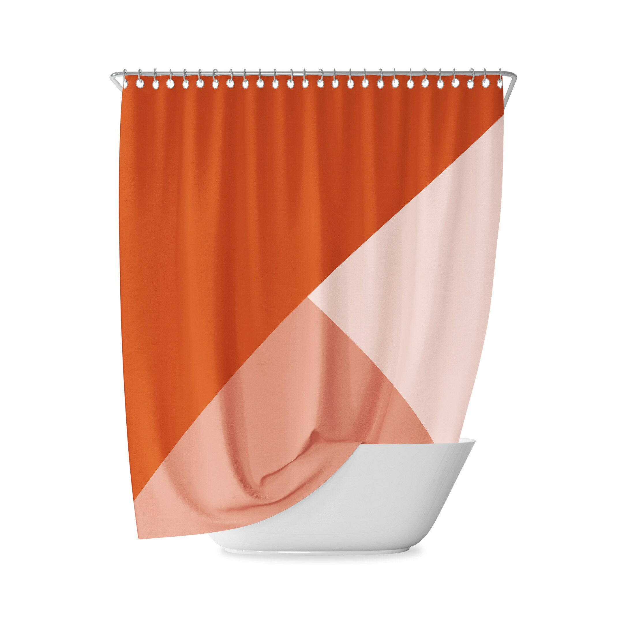 Mustard Geometric Shower Curtain Bathroom Curtains Abstract Etsy