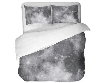 Moon Duvet Cover / Comforter / Pillow Shams. Gray, Grey, Sky, Night, Magic, Photography, Bed, Bedroom, Bedding, Zen, Beautiful, Stars, Love