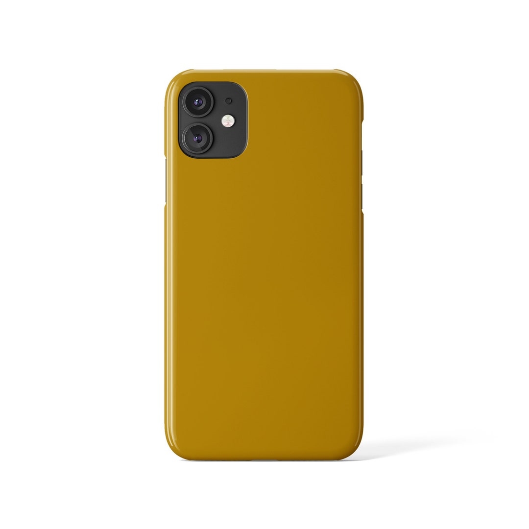 Dark Mustard Color Phone Case, Phone Cover, Solid, Block, Plain, Yellow