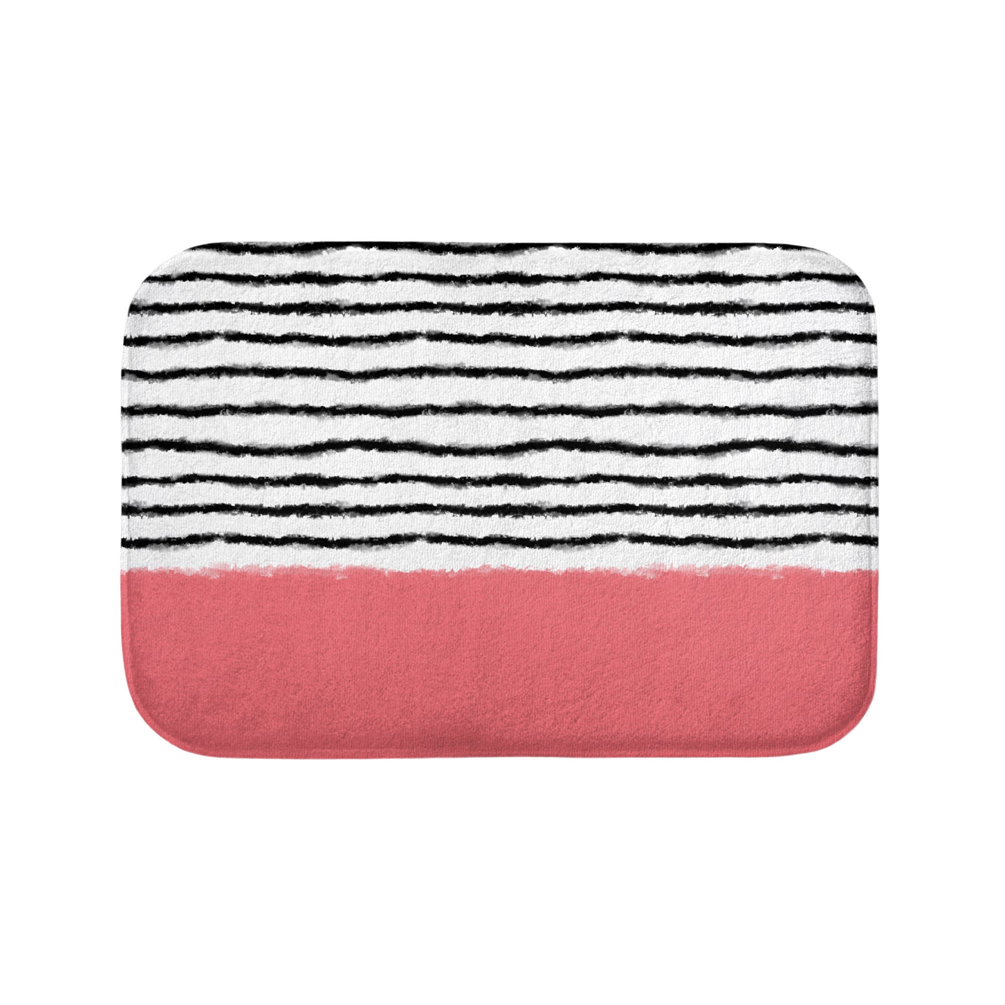 Solid Striped Bath Mat Black Watercolor Lines Abstract Etsy