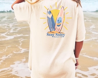 Camiseta Stay Salty Mateo 5:13, Camiseta cristiana de playa Comfort Colors, Camiseta retro de verano con temática religiosa, Camiseta cristiana costera