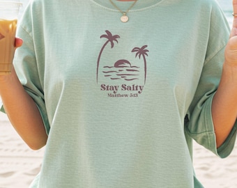 Stay Salty Matthew 5:13 Shirt, Comfort Colors Christian Beach Shirt, Simple Summer Faith Tee, Coastal Christian Tee