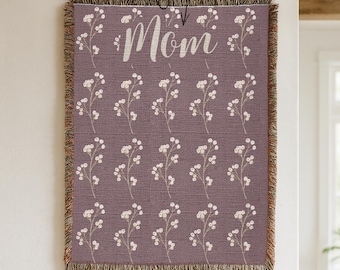 Personalized Floral Grandma/Mom Woven Blanket | Woven Throw
