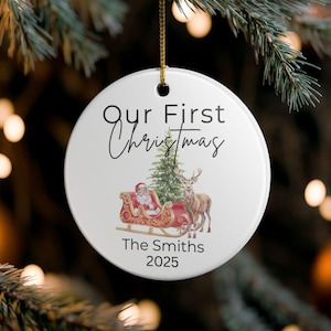 Our First Christmas Ornament, First Christmas Married Ornament, Personalized Married Christmas Ornament, Marriage Gift, Christmas Decor