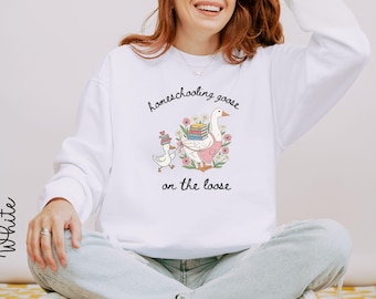 Silly Homeschool Goose Mama  – Comfort Colors Tee & Sweatshirt