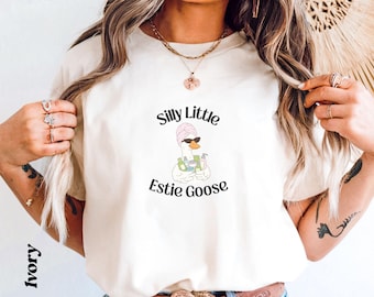 Comfort Colors Esthetician T-Shirt: Silly Little Estie Goose, Esthetician Goose Shirt