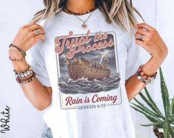 Funny Retro Christian Shirt Noah's Ark  Bible Verse Comfort Colors Tee | Genesis 6:22