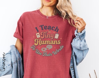 Camiseta Comfort Colors para terapeutas del habla / Camiseta SLP / Terapeuta del habla pediátrico / Camiseta de logopeda escolar