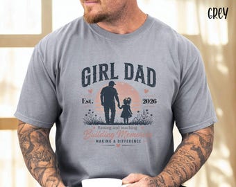 Camiseta personalizada Comfort Colors para papá y niña / Camiseta para padre e hija / Regalo para papá de niñas / Camiseta del Día del Padre / Regalo para papá primerizo