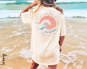 Camiseta "Incluso los vientos y las olas obedecen" / Camiseta cristiana "Olas del océano" / Colores cómodos / Sudadera basada en la fe / Regalo cristiano costero