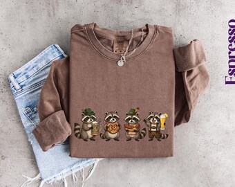 Camiseta divertida de Oktoberfest con mapache y cerveza Prost Pretzel / Sudadera Comfort Colors para festivales bávaros