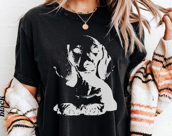 Comfort Colors Dachshund Shirt | Wiener Dog Vintage Graphic Tee | Minimalist Doxie Lover Trendy T-shirt
