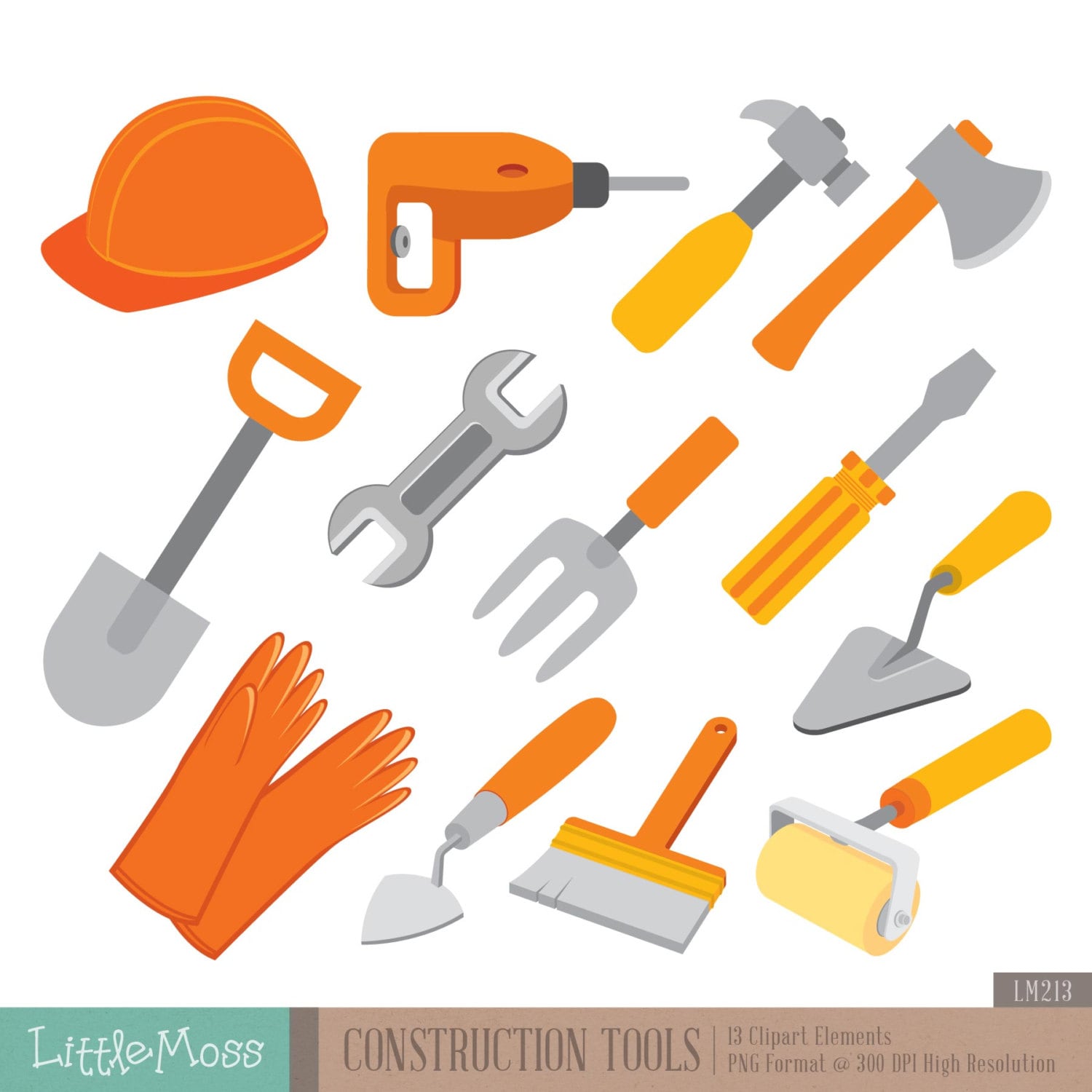 Construction Tools Digital Clipart - Etsy
