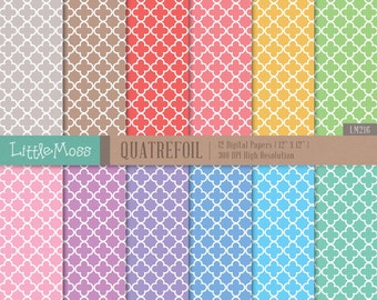 12 Quatrefoil Digital Papers