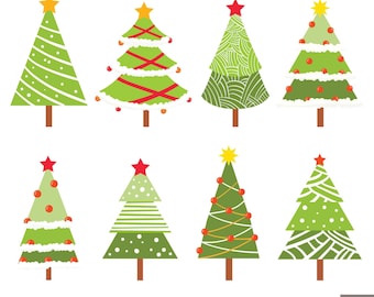 Christmas Trees Digital Clipart