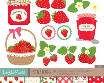 Strawberry cyfrowe cliparty i dokumenty, Jam clipart
