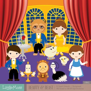 Belle and Beast Digital Clipart