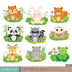 Baby Woodland Animals Digital Clipart