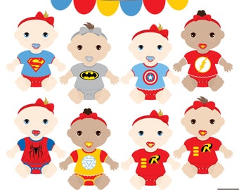 SuperBaby Clipart, Superhero Baby Clipart