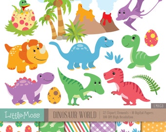 Dinosaur Digital Clipart and Papers