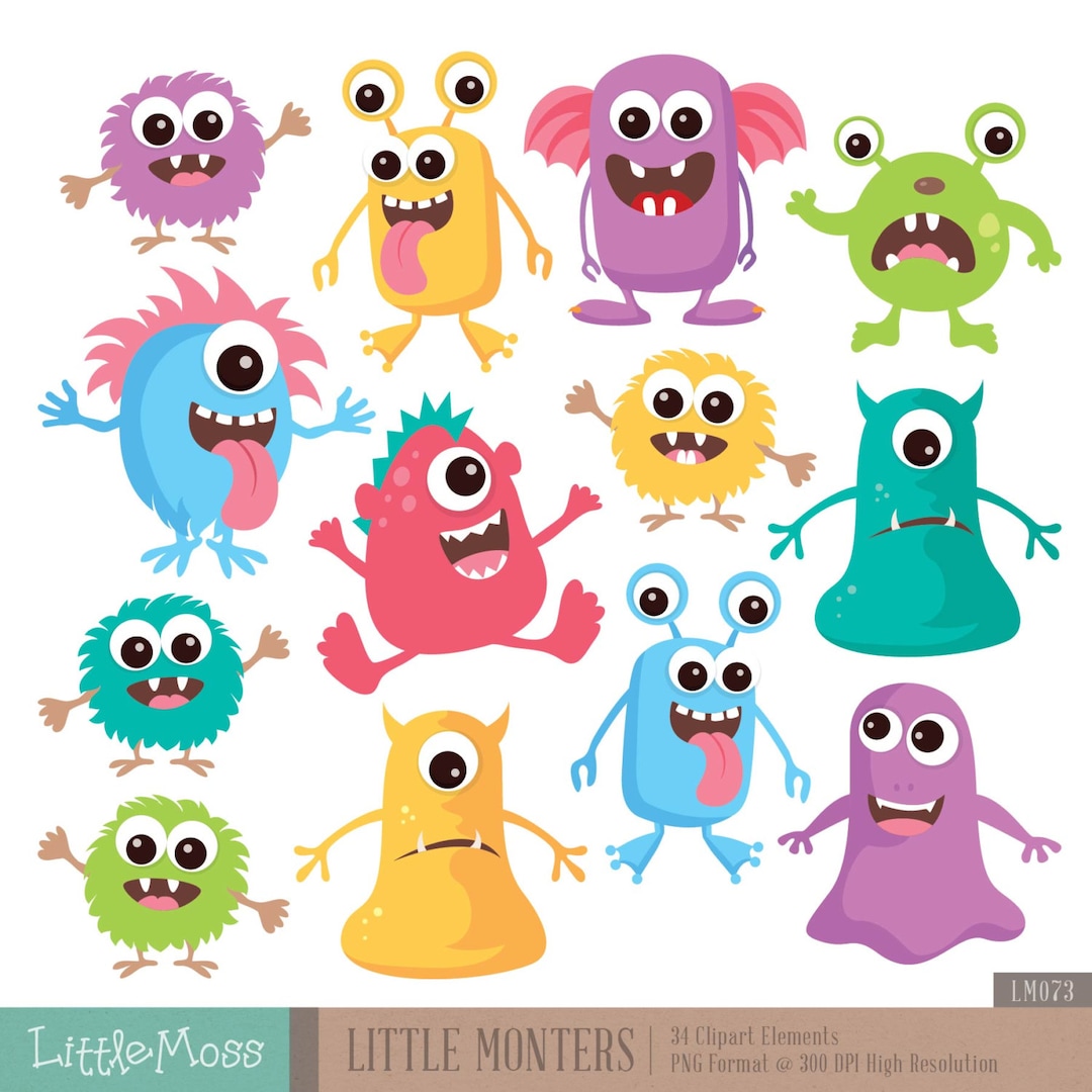 Little Monsters Digital Clipart - Etsy