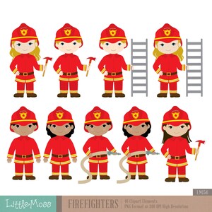 Pompiers Digital Clipart, Clipart pompier image 2