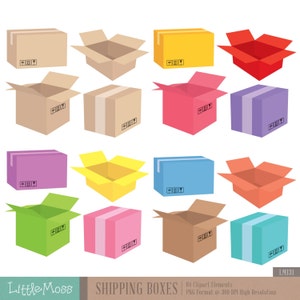 Shipping Boxes Digital Clipart