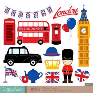 London clipart, Brytyjskie clipart, Anglia clipart