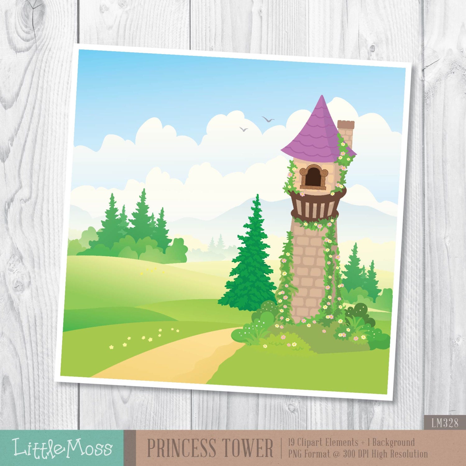 Princess Tower Digital Clipart - Etsy, image size:1500x1500