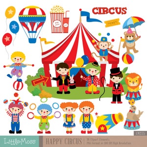 Circus Digital Clipart, Circus Clipart, Carnival Clipart, Clown clipart