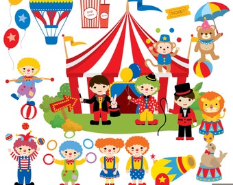 Circus Clipart: Carnival Graphics, Clown Illustrations (PNG)