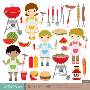 Backyard BBQ Digital Clipart